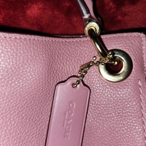 Pink leather coach bag